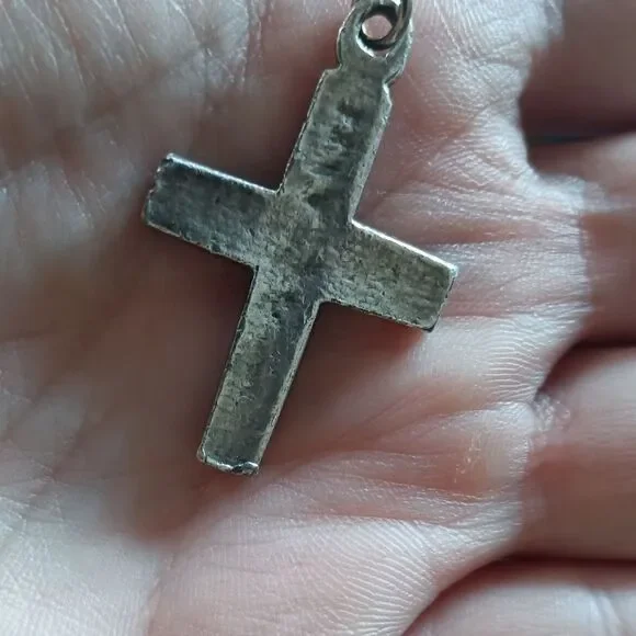 Solid Sterling Silver Cross Pendant - Picture 4 of 5